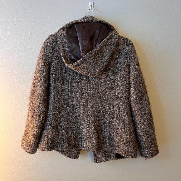 Calvin Klein Wool Blend Double Breasted Pea Coat Size 2 Brown/Gray - Picture 3 of 7